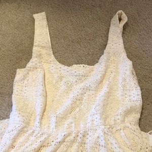 New and adorable cream colored lacey tank dress